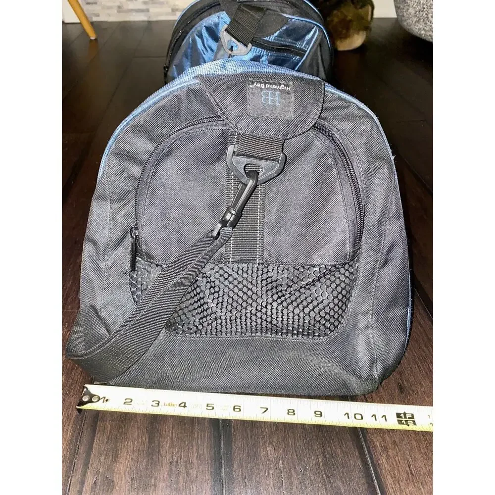 Volkswagen Duffle Bag VW Black & Blue Travel Shoulder Strap Car Bug Auto Germany